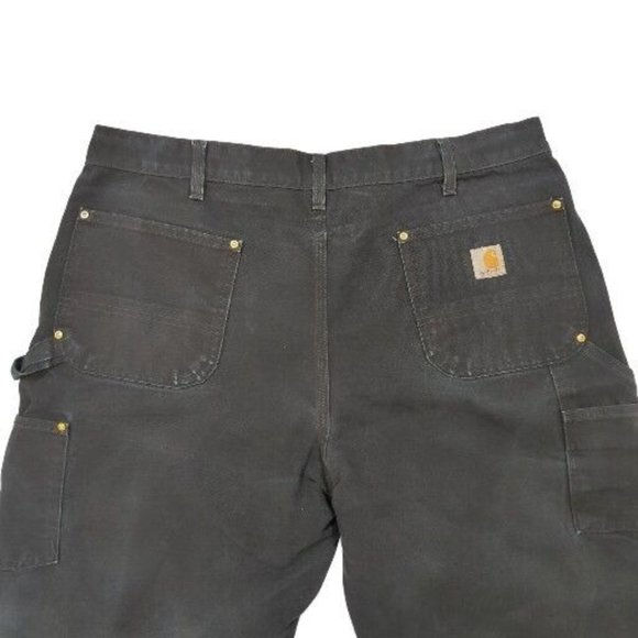 Vtg Carhartt Men's B01 BLK Double Knee Carpenter Jeans 40x30 USA Loose Original - Picture 7 of 10